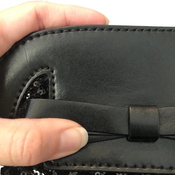 Kate Spade Scotty Riva Crossbody Purse Sequin Leather Bow - Picture 8 of 9